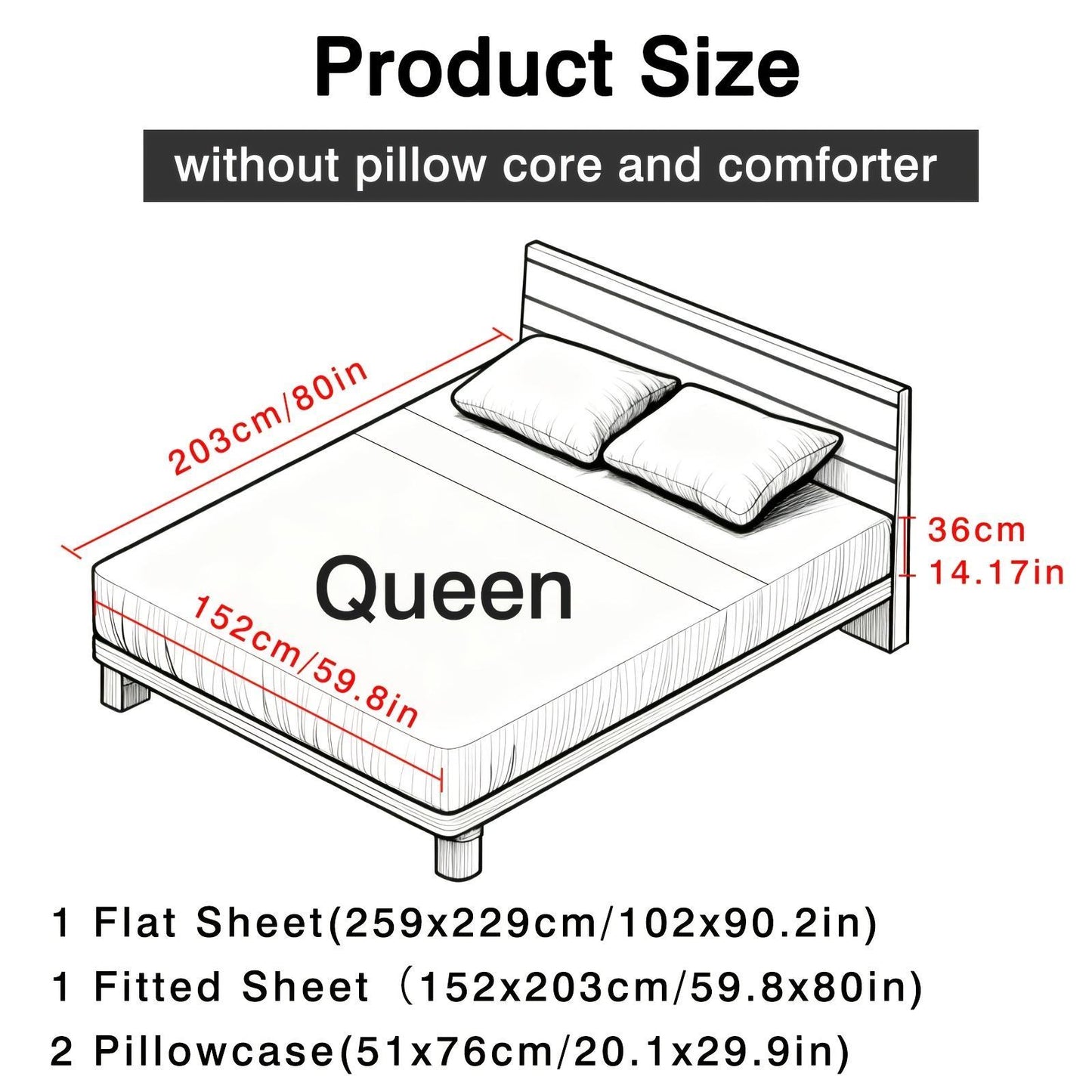 4pcs Snowflake Geo-Print Queen Bed Sheets Set, Fresh & Minimalist Cozy, Double-Brushed Microfiber, Breathable Y-Soft, Machine-Washable All-Season Bedding, Warm Bedroom Decor Gift for Dorm, Home & Every Holiday