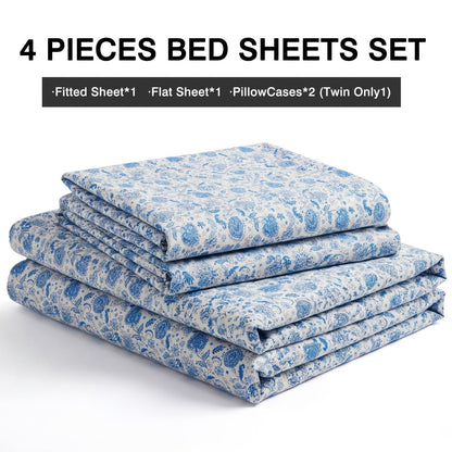 This 4pcs Paisley Pattern Bed Sheet Set Is Soft, Breathable, And Comfortable Against The Skin. The Set Includes A Deep-pocket Sheet, A Stylish Bedspread, And Two Pillowcases. Made From Durable And Colorfast Fabric, It Makes A Wonderful Gift.