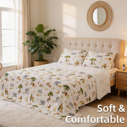 This 4pcs Floral Print Bed Sheet Set Is Soft, Breathable, And Gentle On The Skin. It Includes A Deep-pocket Sheet, A Stylish Bedspread, And Two Pillowcases. Made From A High-quality, Lightweight, All-season Fabric, It Is Durable, Colorfast