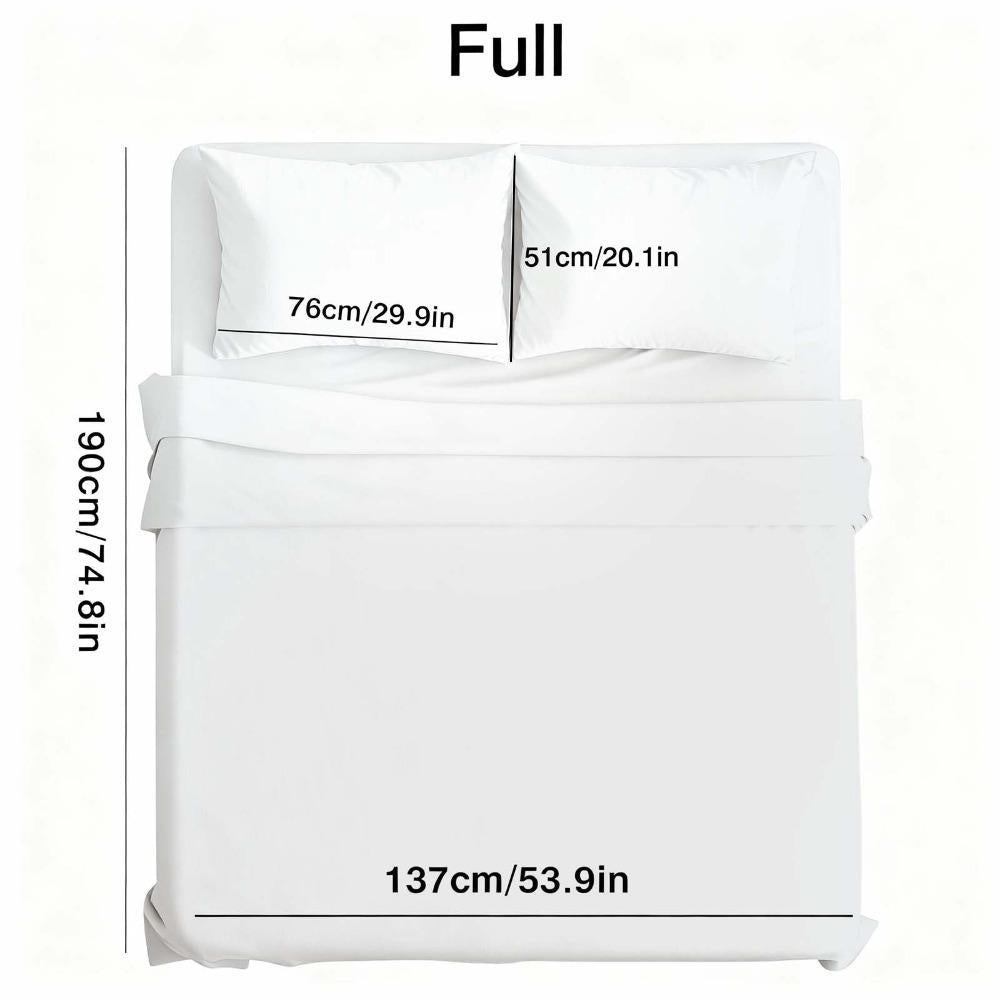 Custom Made 3pcs/ 4pcs Vintage Luxury Bedding | Includes Fitted Sheet, Flat Sheet, Pillowcases | All-Season, Machine Washable, Soft Polyester, Fade and Shrink Resistant, Hotel Quality, Ideal for Halloween Gift