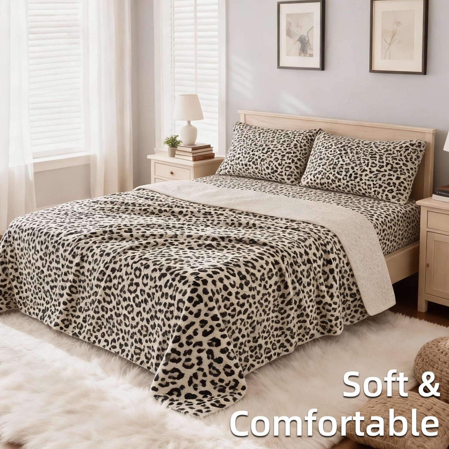 This 4pcs Floral Print Bed Sheet Set Is Soft, Breathable, And Gentle On The Skin. It Includes A Deep-pocket Sheet, A Stylish Bedspread, And Two Pillowcases. Made From A High-quality, Lightweight, All-season Fabric, It Is Durable, Colorfast