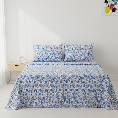 This 4pcs Paisley Pattern Bed Sheet Set Is Soft, Breathable, And Comfortable Against The Skin. The Set Includes A Deep-pocket Sheet, A Stylish Bedspread, And Two Pillowcases. Made From Durable And Colorfast Fabric, It Makes A Wonderful Gift.