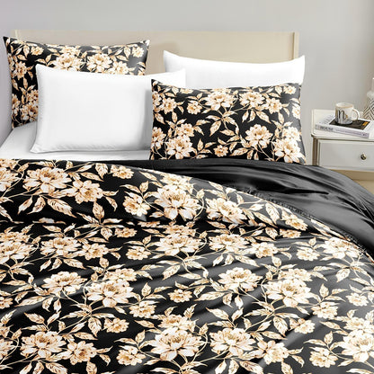 This Floral Print 3pcs Rayon Satin Bedding Is Simple And Elegant, Machine Washable, And Suitable for All Seasons. This Y Soft 4pcs Bedding Is Perfect for The Family Bedroom And Also Makes A Perfect Gift for Friends And Family