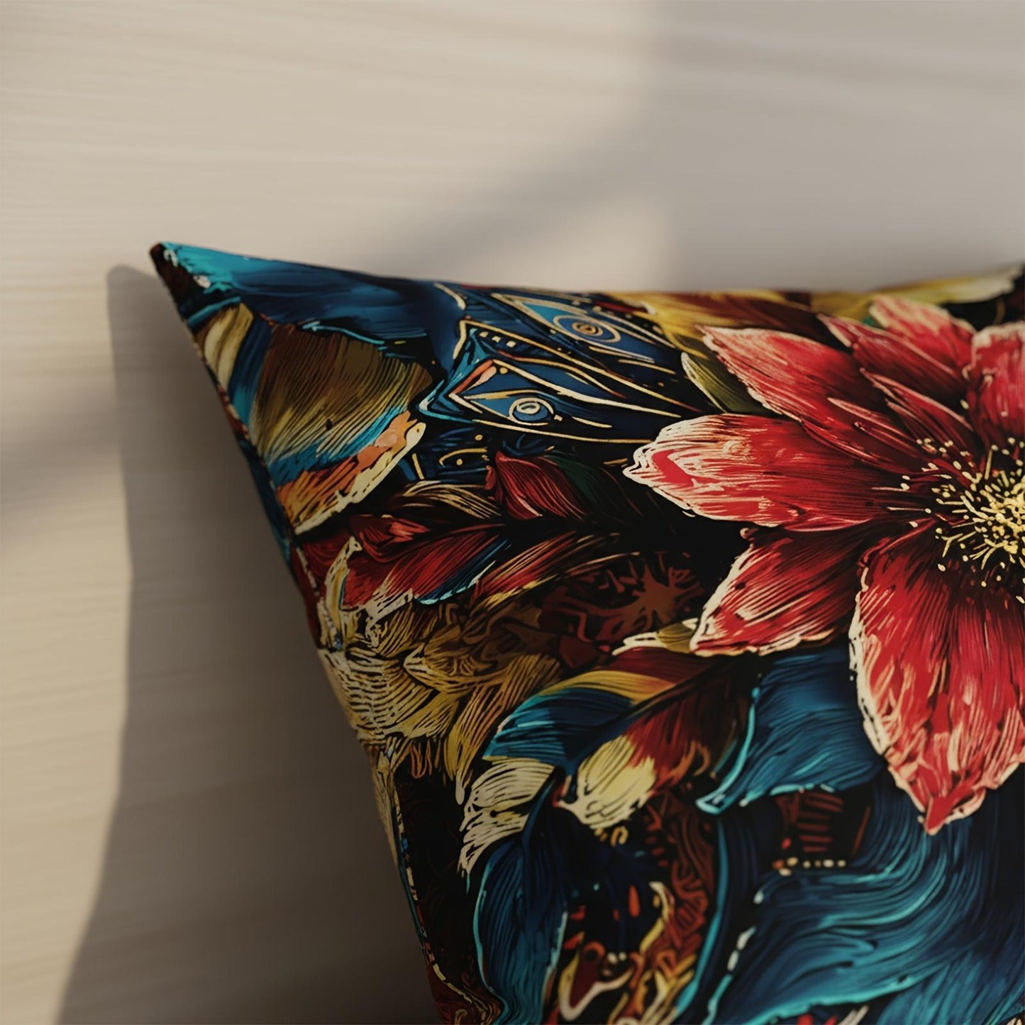 This 4pcs Feather And Floral Patterned Sheet Set Is Soft, Breathable, And Comfortable Against The Skin. The Set Includes A Deep-pocket Sheet, A Stylish Bedspread, And Two Pillowcases. Made From Colorfast Fabric, It's Ideal for A Family Bedroom.