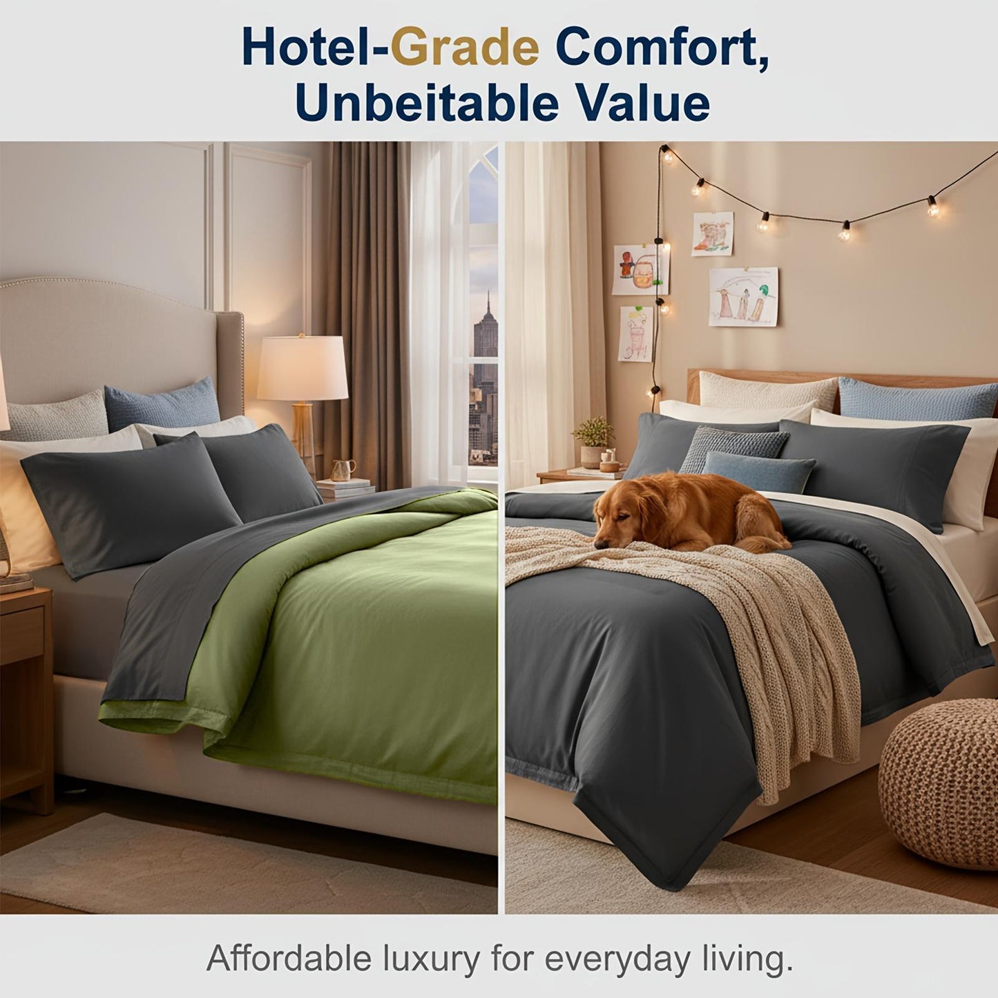 4pcs Double-Brushed Microfiber Bed Sheets Set | Extra-Soft & Fade-Proof, All-Season Bedding Essentials, High Quality, Machine Washable