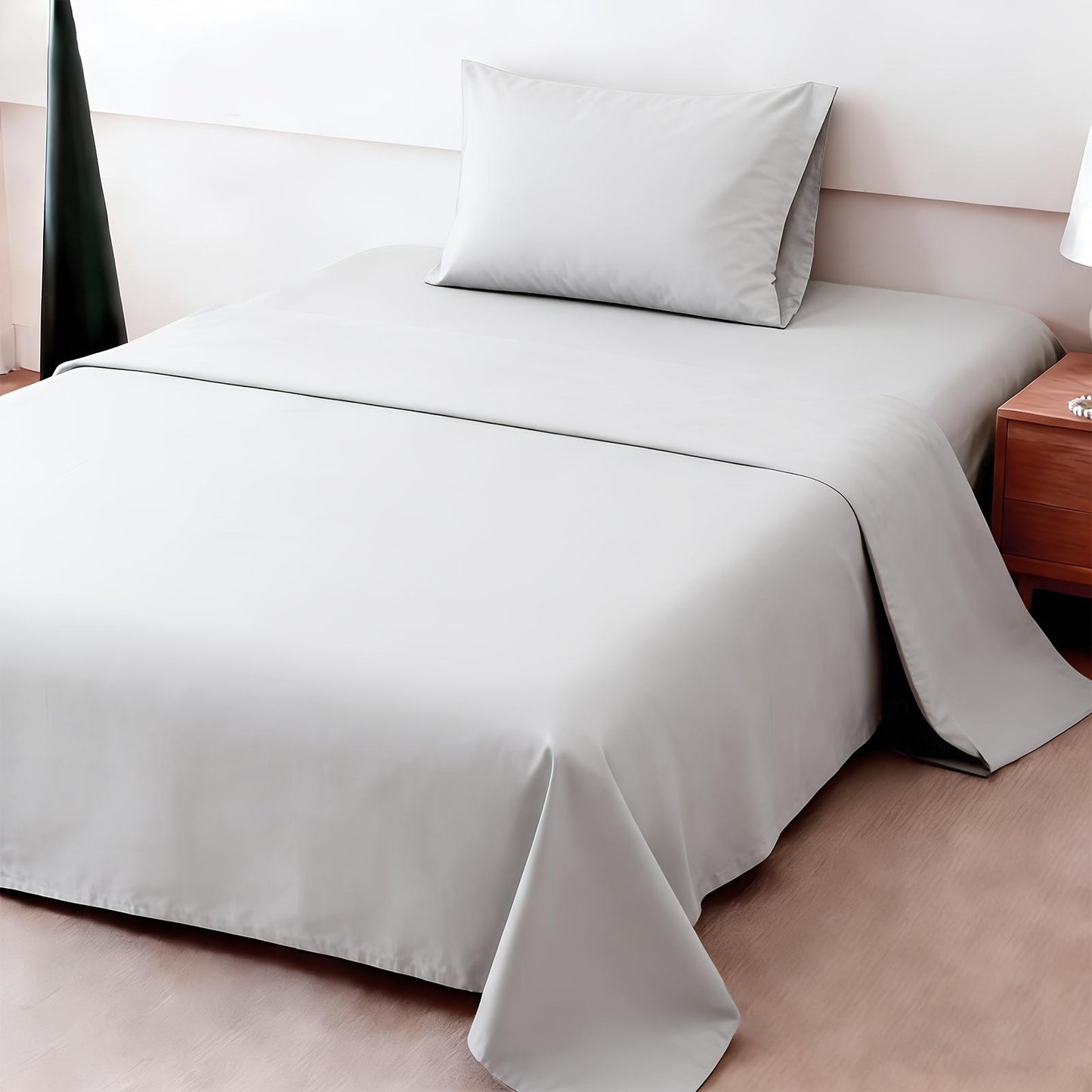 4pcs Ultra Soft 85g Sheet & Pillowcase Set, Sanded Sanded, Soft Wear-Resistant, Solid, Machine Washable, All-Season, Christmas Comforter Set, Twin, Full, Queen, King, Cozy Bed Sheets Set(1 Flat Sheet, 1 Fitted Sheet, 2 Pillowcases - No Inserts)