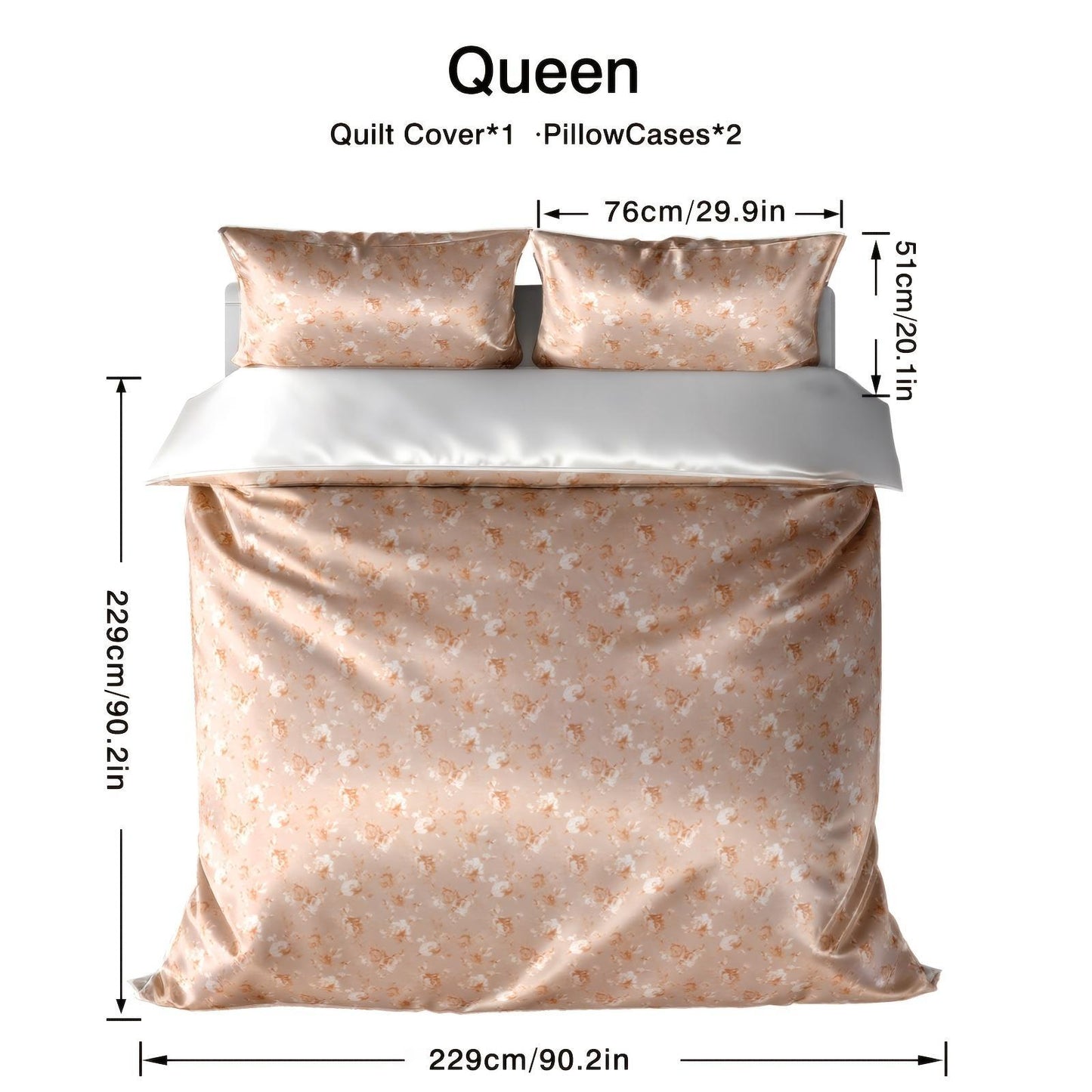 Three-Piece Rose-Patterned Rayon Satin bedding | Easy, Elegant, Machine Washable, All-Season Suitable | Four-Piece Soft bedding Perfect For Family Bedroom And Gifts