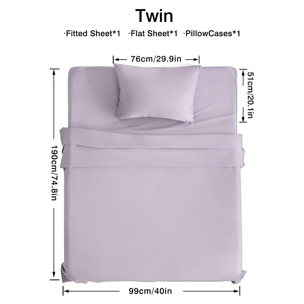 4pcs Bamboo Blend Bed Sheet Set-Flat Sheet, Fitted Sheet And 4 Pillowcases, Luxury Breathable Sheet Set, Ultra Soft Sheet for Hot Sleepers, Deep Pocket, King/Queen/Full/Twin