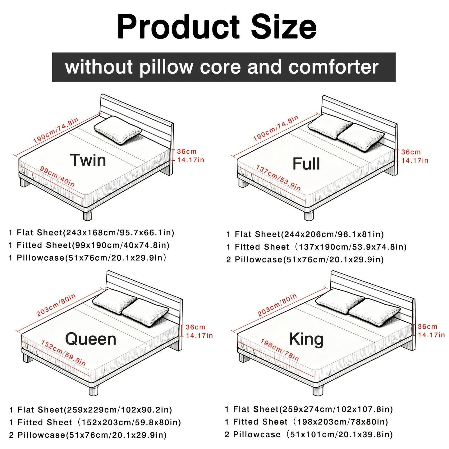 4pcs Ultra Soft 85g Sheet & Pillowcase Set, Sanded Sanded, Soft Wear-Resistant, Solid, Machine Washable, All-Season, Christmas Comforter Set, Twin, Full, Queen, King, Cozy Bed Sheets Set(1 Flat Sheet, 1 Fitted Sheet, 2 Pillowcases - No Inserts)