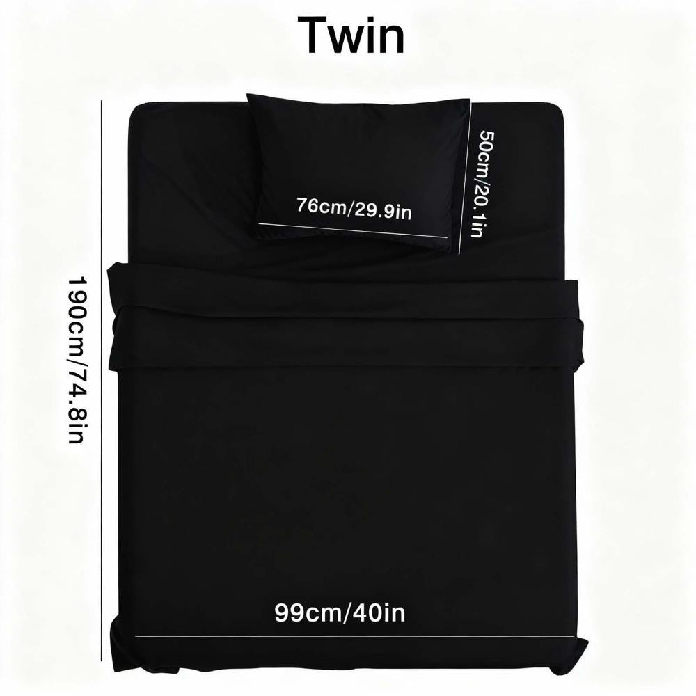 Complete 3-4pcs Bed Set Vintage Style | Luxury Soft Polyester S | Flat, Fitted Sheet & Cases | Breathable, No-Shrink, Washable