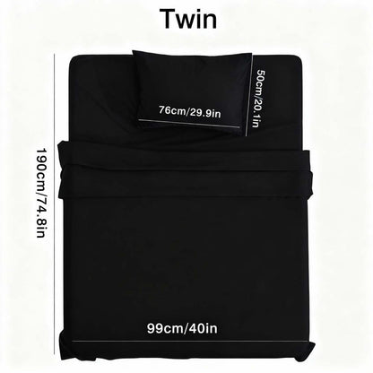 Complete 3-4pcs Bed Set Vintage Style | Luxury Soft Polyester S | Flat, Fitted Sheet & Cases | Breathable, No-Shrink, Washable