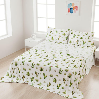 This 4pcs Floral Print Bed Sheet Set Is Soft, Breathable, And Gentle On The Skin. It Includes A Deep-pocket Sheet, A Stylish Bedspread, And Two Pillowcases. Made From A High-quality, Lightweight, All-season Fabric, It Is Durable, Colorfast
