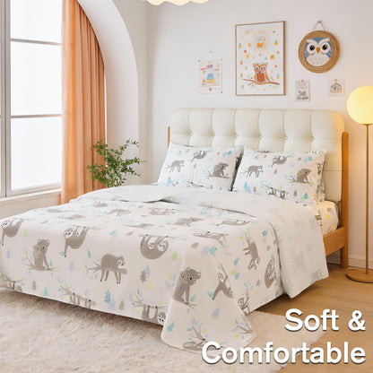 This 4pcs Floral Print Bed Sheet Set Is Soft, Breathable, And Gentle On The Skin. It Includes A Deep-pocket Sheet, A Stylish Bedspread, And Two Pillowcases. Made From A High-quality, Lightweight, All-season Fabric, It Is Durable, Colorfast