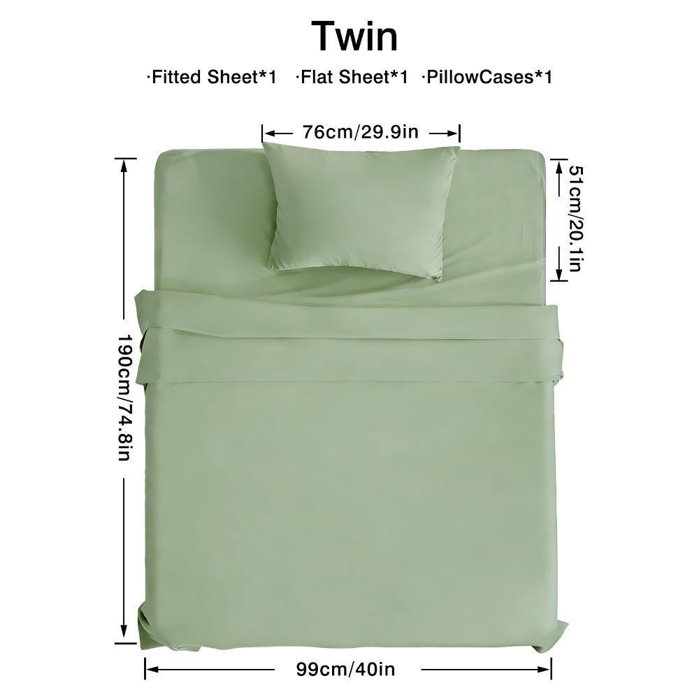 4pcs Bamboo Blend Bed Sheet Set-Flat Sheet, Fitted Sheet And 4 Pillowcases, Luxury Breathable Sheet Set, Ultra Soft Sheet for Hot Sleepers, Deep Pocket, King/Queen/Full/Twin