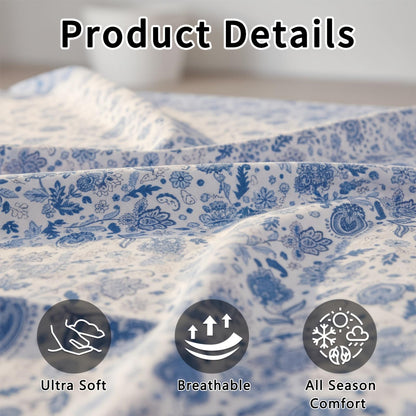 This 4pcs Paisley Pattern Bed Sheet Set Is Soft, Breathable, And Comfortable Against The Skin. The Set Includes A Deep-pocket Sheet, A Stylish Bedspread, And Two Pillowcases. Made From Durable And Colorfast Fabric, It Makes A Wonderful Gift.
