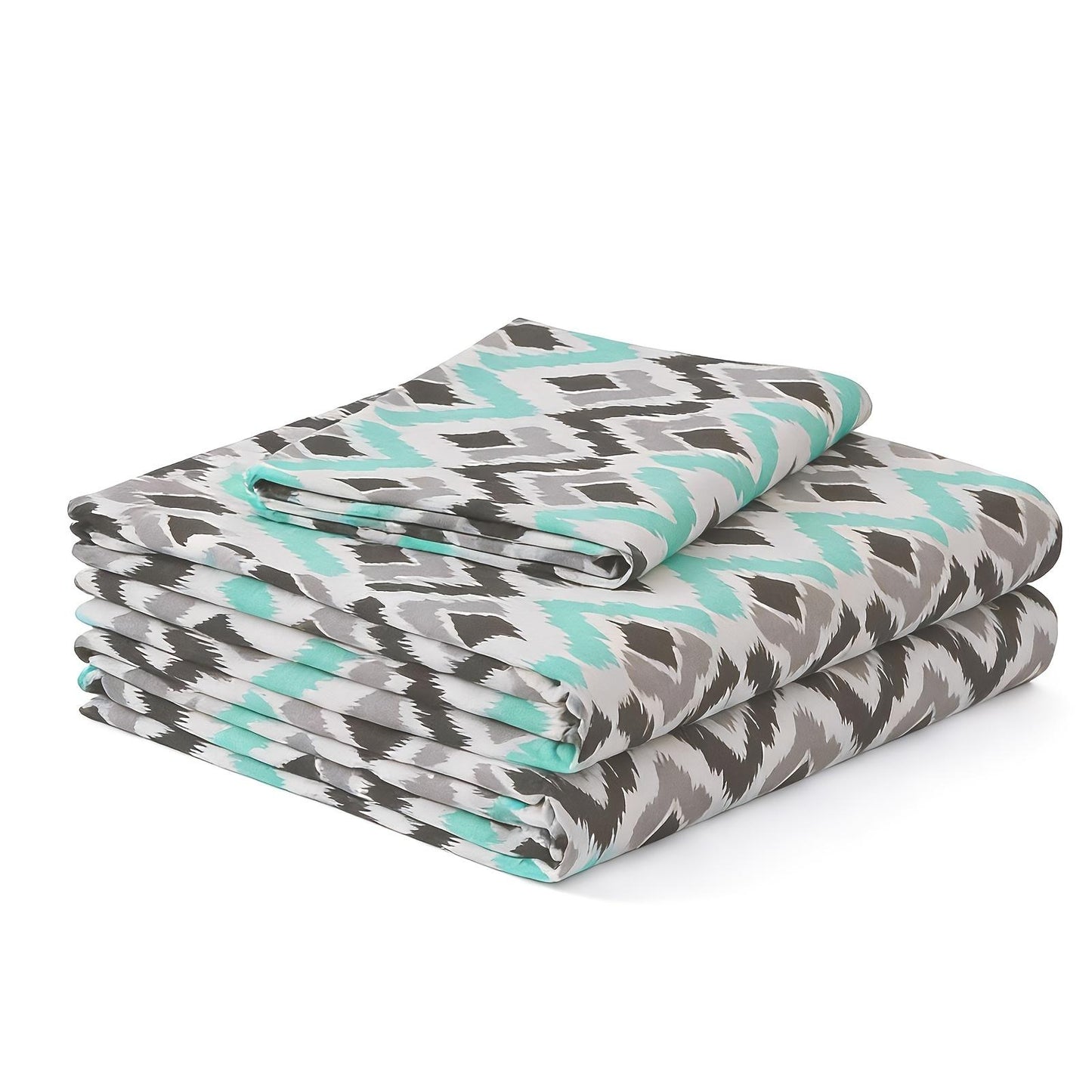 4pcs Minimalist Luxe Geo-Print Queen Bed Sheets Set, Geometric Print Double-Brushed Microfiber, Ultra-Soft Breathable & Wrinkle-Free, Machine-Washable All-Season Bedding, Sophisticated Elegant Decor for Modern Bedroom, Dorm & Holiday Gifts