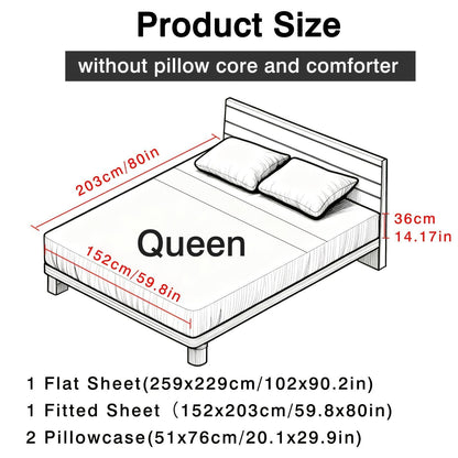 This 4pcs Purple Floral Patterned Sheet Set Is Soft, Breathable, And Comfortable Against The Skin. The Set Includes A Deep-pocket Sheet, A Stylish Bedspread, And Two Pillowcases. Made From Durable And Colorfast Fabric, It Makes A Wonderful Gift