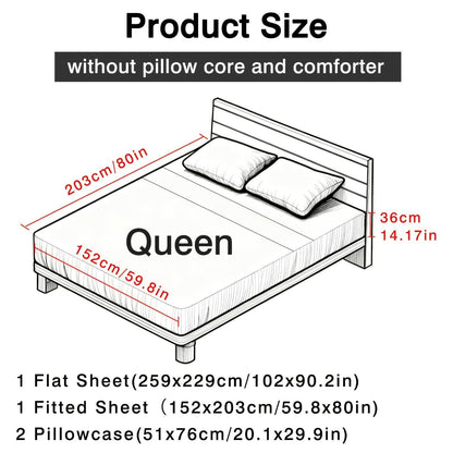 4pcs Leopard Print Queen Bed Sheets Set, Fitted Sheet with Deep Pocket + Flat Sheet + 2 Pillowcases, Taupe/Black Leopard Luxe Print, High-End & Luxe Look, Soft Brushed Microfiber, Breathable & Machine-Washable, All-Season, Guest Room & Holiday Gifts