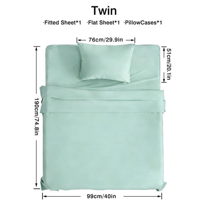 4pcs Bamboo Blend Bed Sheet Set-Flat Sheet, Fitted Sheet And 4 Pillowcases, Luxury Breathable Sheet Set, Ultra Soft Sheet for Hot Sleepers, Deep Pocket, King/Queen/Full/Twin