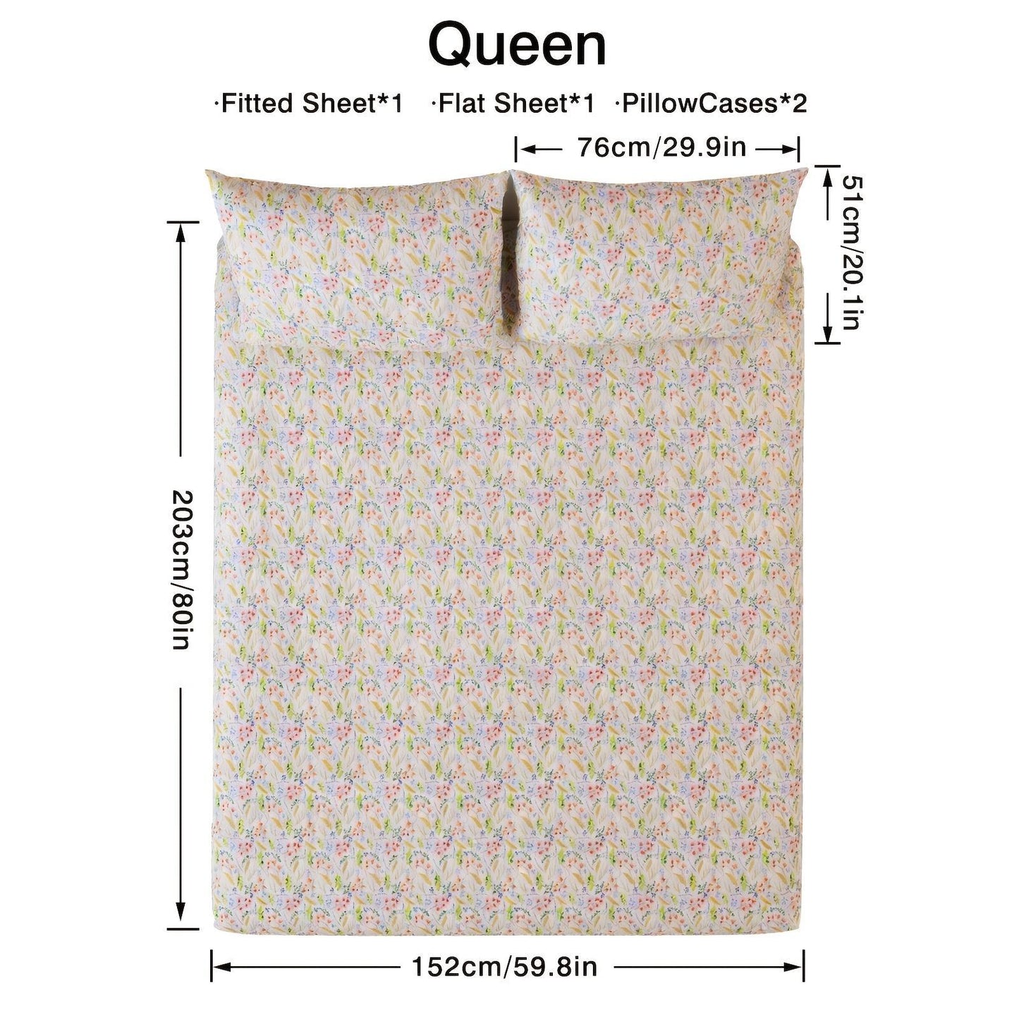 This 4pcs Floral Print Bed Sheet Set Is Soft, Breathable, And Gentle On The Skin. It Includes A Deep-pocket Sheet, A Stylish Bedspread, And Two Pillowcases. Made From A High-quality, Lightweight, All-season Fabric, It Is Durable, Colorfast